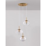 Lampa Wisząca Retro Lenart III - Szkło, Mosiądz | Decolab24