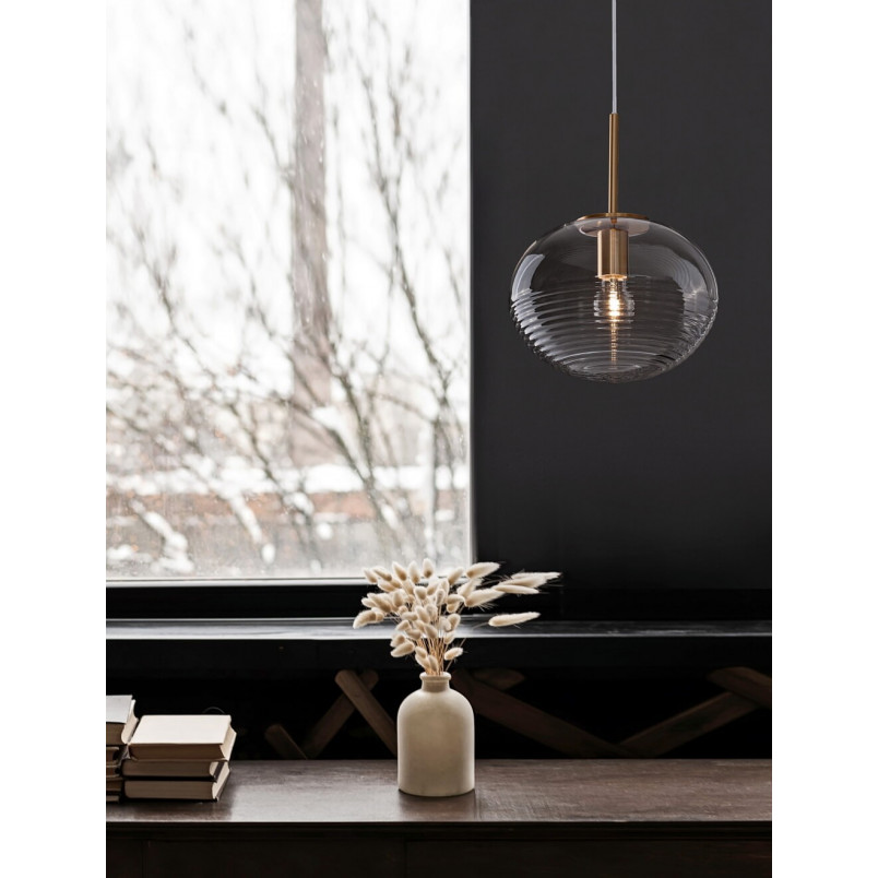 Lampa wisząca Retro Lenart | Szkło, Mosiądz, E27