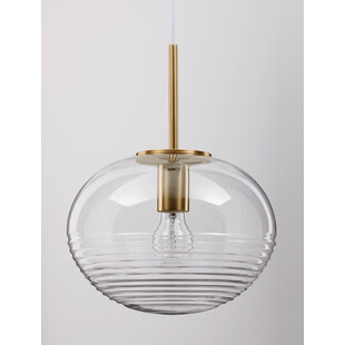 Lampa wisząca Retro Lenart | Szkło, Mosiądz, E27