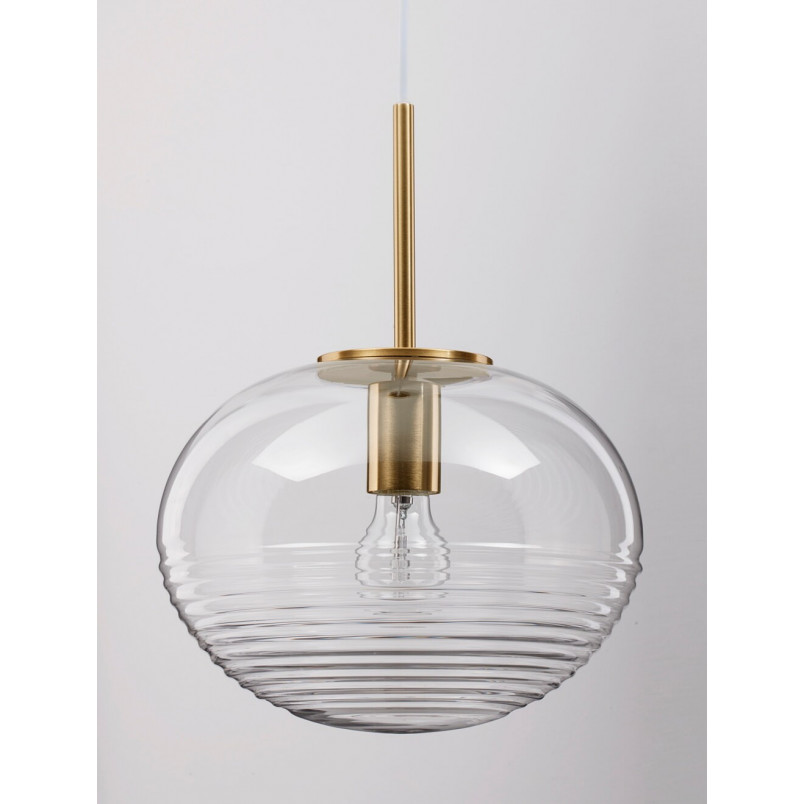 Lampa wisząca Retro Lenart | Szkło, Mosiądz, E27