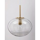 Lampa wisząca Retro Lenart | Szkło, Mosiądz, E27