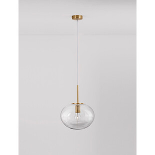 Lampa wisząca Retro Lenart | Szkło, Mosiądz, E27