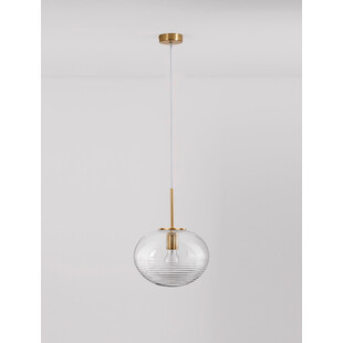 Lampa wisząca Retro Lenart | Szkło, Mosiądz, E27
