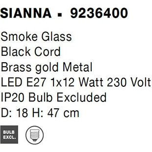 Lampa stołowa szklana glamour Nanno | Decolab24