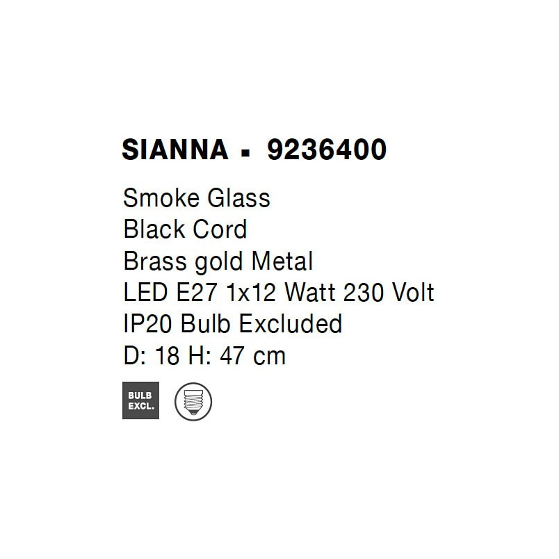 Lampa stołowa szklana glamour Nanno | Decolab24