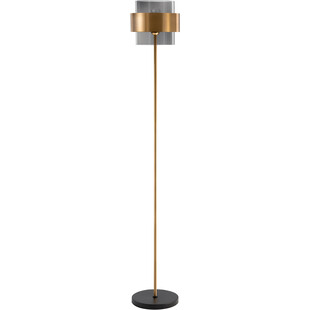 Lampa podłogowa szklana glamour Nanno szkło dymione / mosiądz