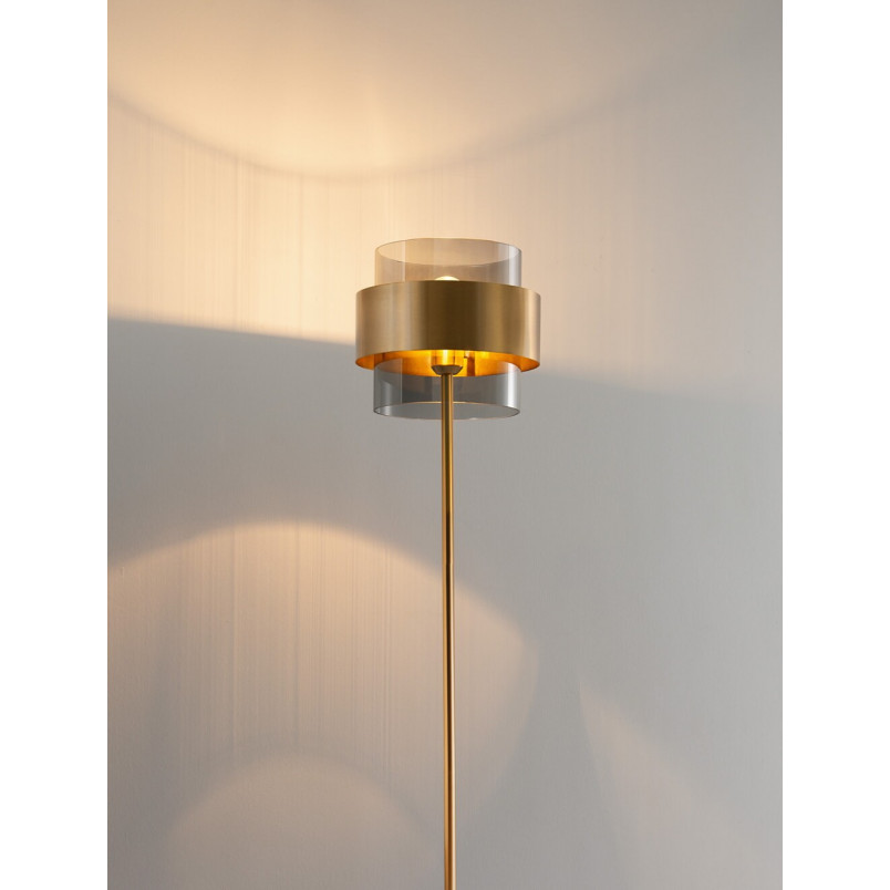 Lampa podłogowa szklana Nanno | Mosiądz, Glamour | Decolab24