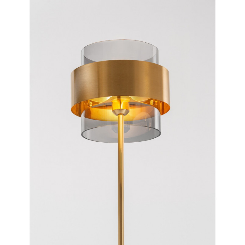 Lampa podłogowa szklana Nanno | Mosiądz, Glamour | Decolab24