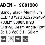 Kinkiet LED czarny Sai Straight 60cm - Minimalistyczny Design