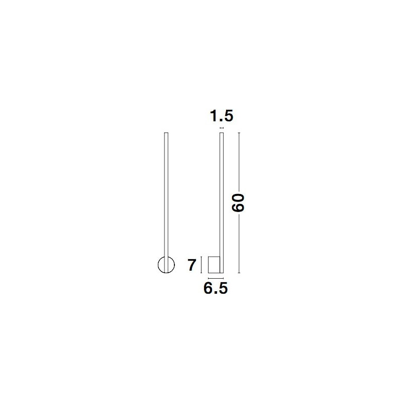 Kinkiet LED czarny Sai Straight 60cm - Minimalistyczny Design
