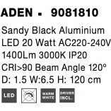 Kinkiet LED czarny 120cm - Minimalistyczny design | Decolab24