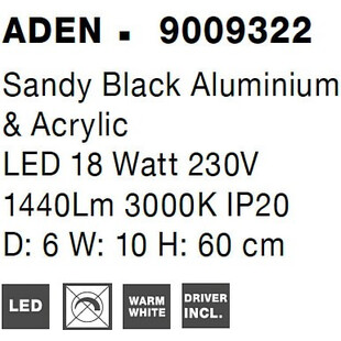 Kinkiet LED czarny 60cm - Minimalistyczny design | Decolab24