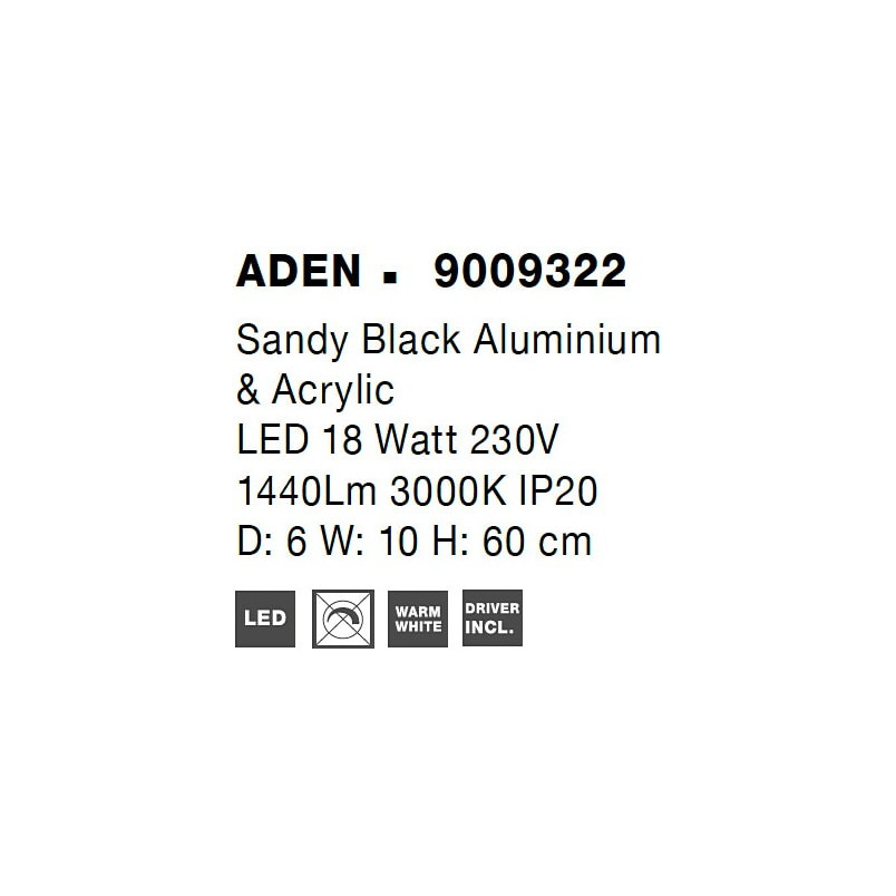 Kinkiet LED czarny 60cm - Minimalistyczny design | Decolab24