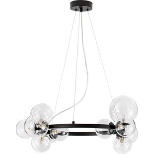 Lampa wisząca designerska szklane kule Nerro 65cm przeźroczysty / czarny
