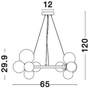 Lampa wisząca Nerro - szkło, kule | Decolab24