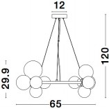 Lampa wisząca Nerro - szkło, kule | Decolab24