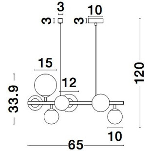 Lampa wisząca Nerro Long - szkło, 65cm | Decolab24