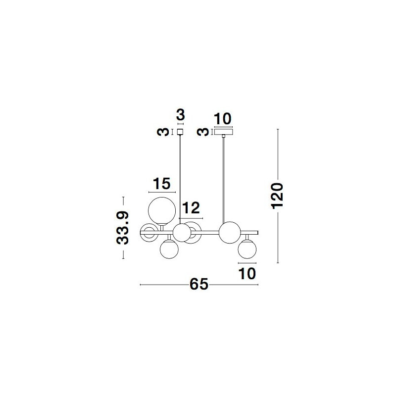 Lampa wisząca Nerro Long - szkło, 65cm | Decolab24