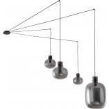 Lampa wisząca Bulgy IV - szkło dymione, styl retro | Decolab24