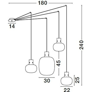 Lampa wisząca Bulgy IV - szkło dymione, styl retro | Decolab24