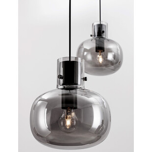 Lampa wisząca Bulgy IV - szkło dymione, styl retro | Decolab24