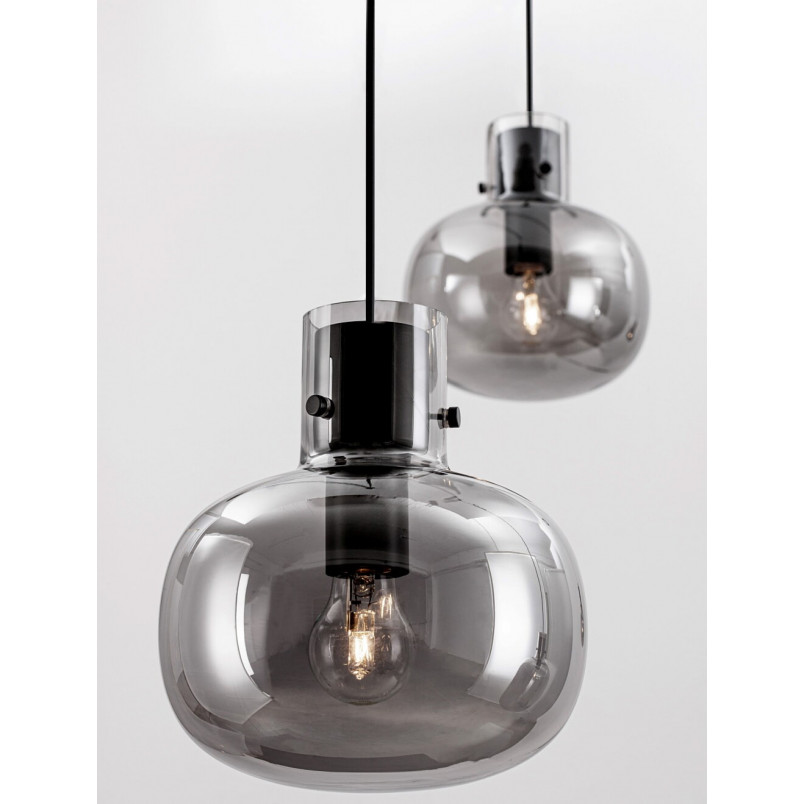 Lampa wisząca Bulgy IV - szkło dymione, styl retro | Decolab24