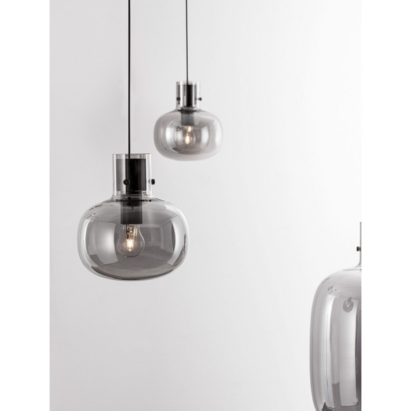 Lampa wisząca Bulgy IV - szkło dymione, styl retro | Decolab24