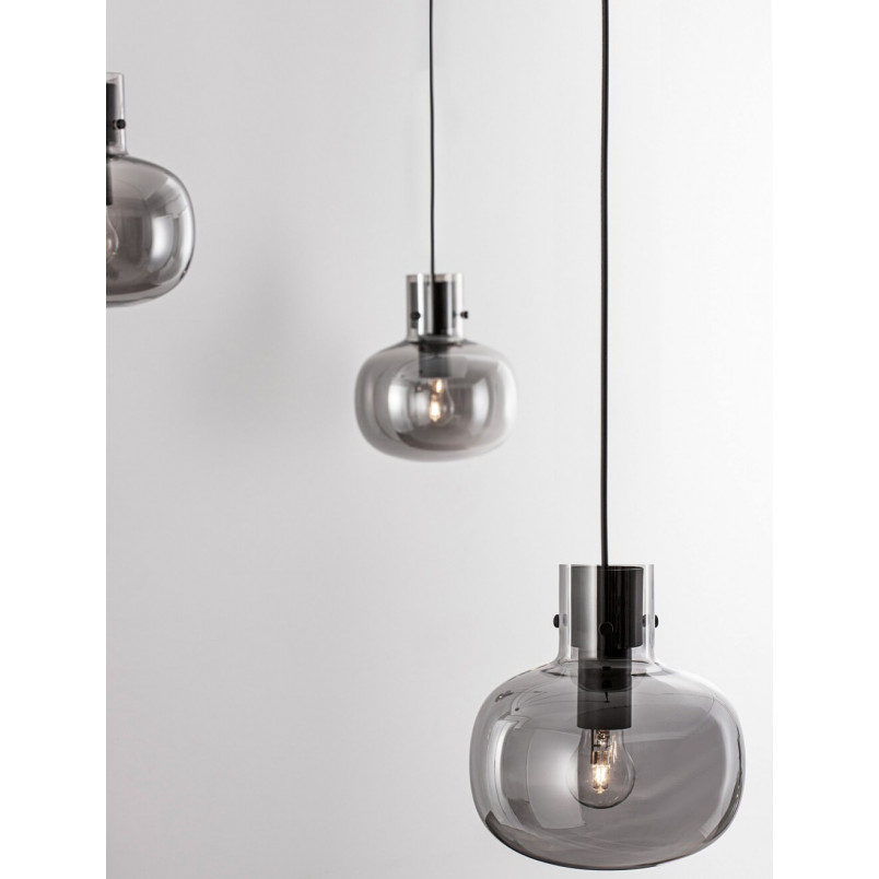 Lampa wisząca Bulgy IV - szkło dymione, styl retro | Decolab24