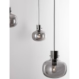 Lampa wisząca Bulgy IV - szkło dymione, styl retro | Decolab24