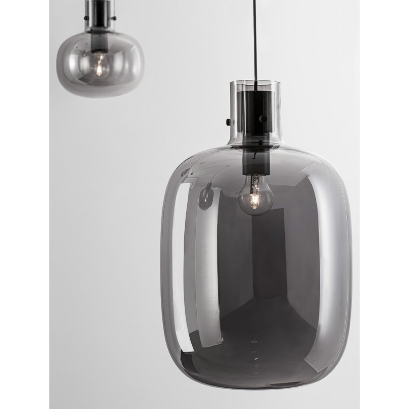 Lampa wisząca Bulgy IV - szkło dymione, styl retro | Decolab24