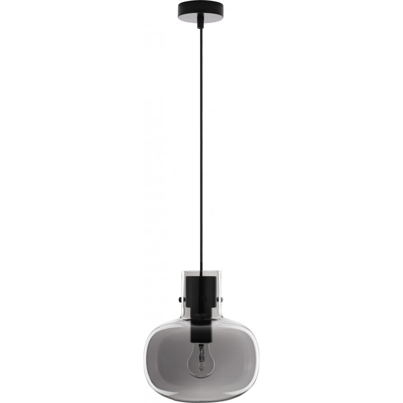 Lampa Wisząca Retro Bulgy | Szkło Dymione 22cm - Decolab24