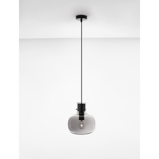 Lampa wisząca szklana retro Bulgy 22cm szkło dymione