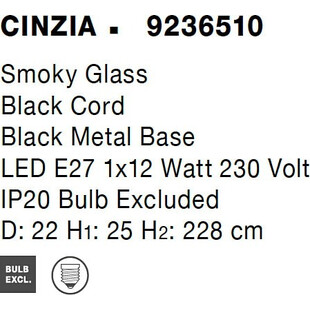 Lampa Wisząca Retro Bulgy | Szkło Dymione 22cm - Decolab24