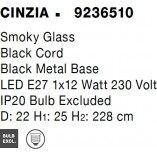 Lampa Wisząca Retro Bulgy | Szkło Dymione 22cm - Decolab24