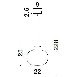 Lampa Wisząca Retro Bulgy | Szkło Dymione 22cm - Decolab24