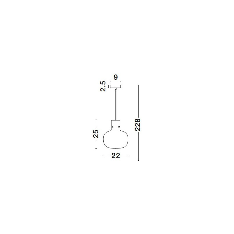 Lampa Wisząca Retro Bulgy | Szkło Dymione 22cm - Decolab24
