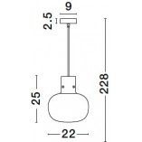 Lampa Wisząca Retro Bulgy | Szkło Dymione 22cm - Decolab24