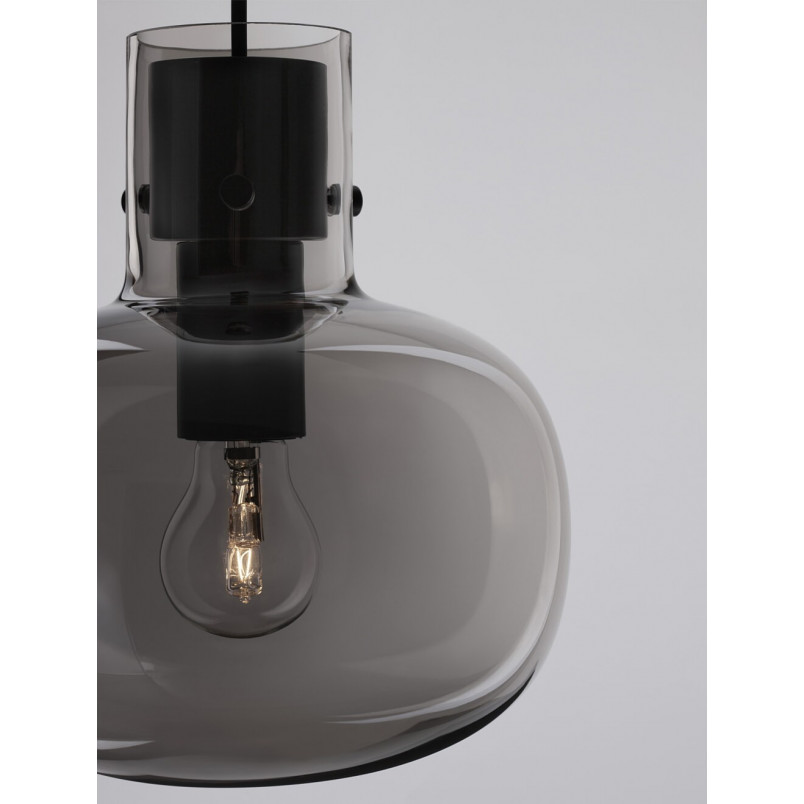 Lampa Wisząca Retro Bulgy | Szkło Dymione 22cm - Decolab24