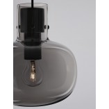 Lampa Wisząca Retro Bulgy | Szkło Dymione 22cm - Decolab24