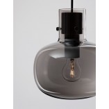 Lampa Wisząca Retro Bulgy | Szkło Dymione 22cm - Decolab24