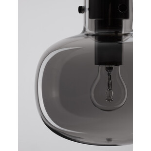Lampa Wisząca Retro Bulgy | Szkło Dymione 22cm - Decolab24