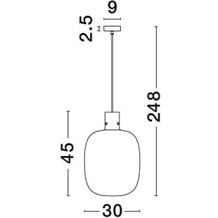 Lampa wisząca szklana retro Bulgy 30cm szkło dymione