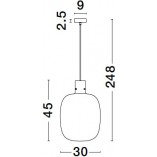 Lampa wisząca szklana retro Bulgy 30cm szkło dymione
