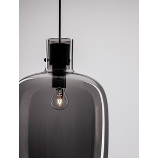Lampa wisząca szklana retro Bulgy 30cm szkło dymione