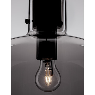 Lampa wisząca szklana retro Bulgy 30cm szkło dymione