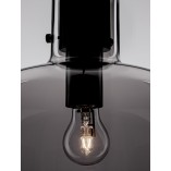 Lampa wisząca szklana retro Bulgy 30cm szkło dymione