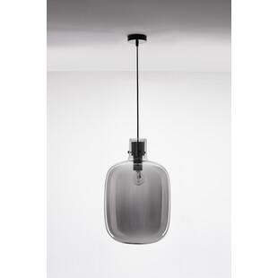 Lampa wisząca szklana retro Bulgy 30cm szkło dymione
