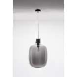Lampa wisząca szklana retro Bulgy 30cm szkło dymione