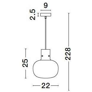 Lampa wisząca Bulgy - Szkło, Mosiądz | Decolab24
