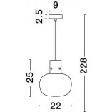 Lampa wisząca Bulgy - Szkło, Mosiądz | Decolab24